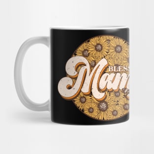 Blessed Mama sunflowers retro distressed design Mug